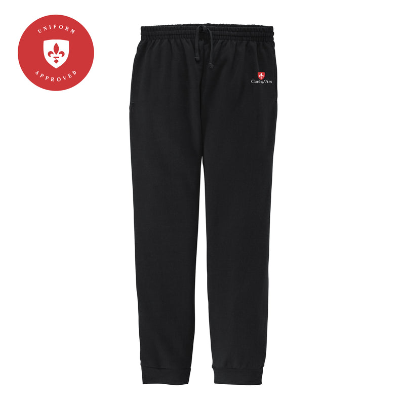 The Curé of Ars Logo | Black Fleece Joggers