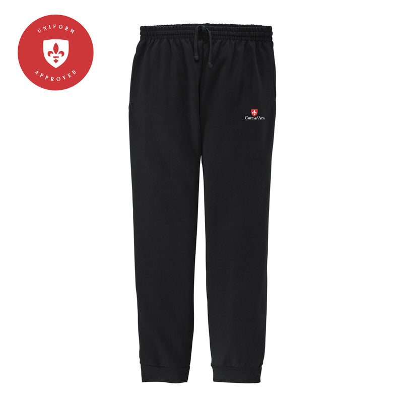 The Curé of Ars Logo | Black Fleece Joggers