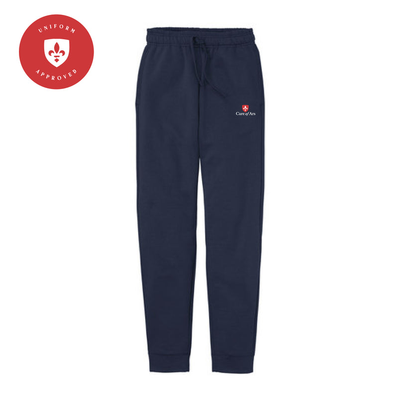 The Curé of Ars Logo | Navy Fleece Joggers