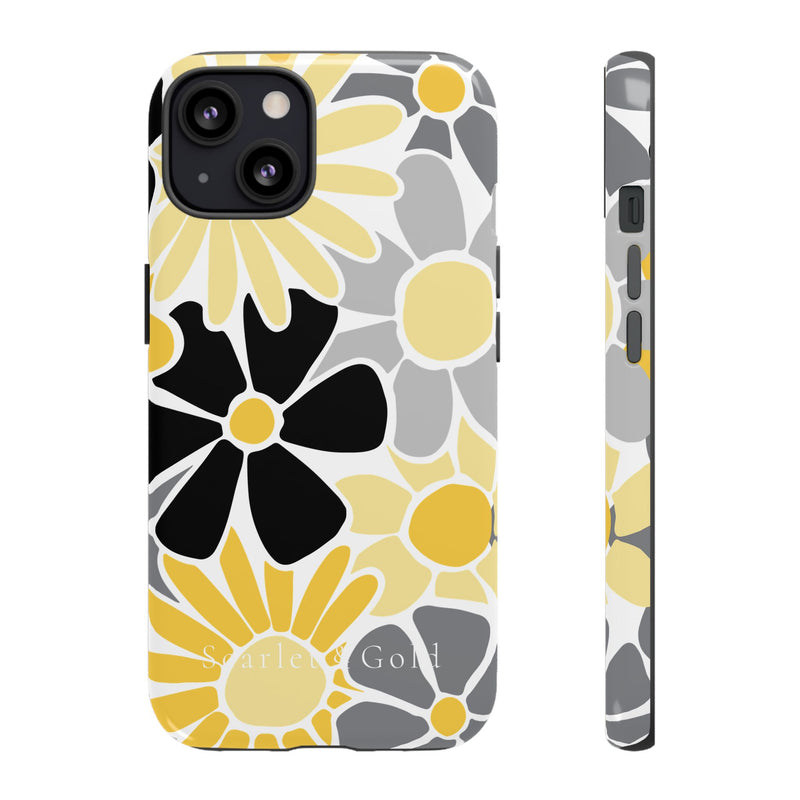 The Yellow & Black Floral | Phone Case