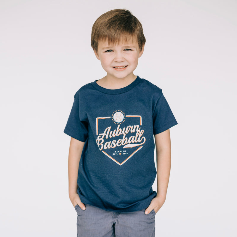 The Auburn Baseball Plate | Navy Toddler Tee