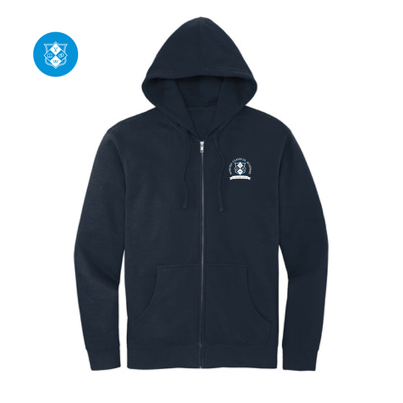 The ACA Logo | Embroidered New Navy full Zip Hoodie