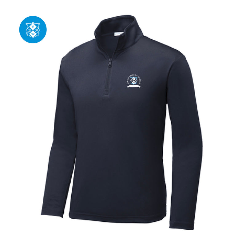 The ACA Logo | Embroidered True Navy Youth 1/4-Zip Pullover