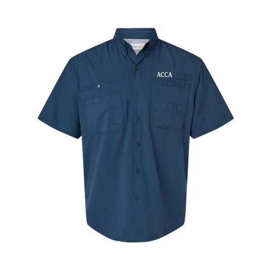 The ACCA Logo | Adult Embroidered Navy Fishing Shirt