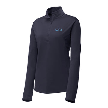 The ACCA Logo | Adult Embroidered Women's True Navy 1/4 Pullover