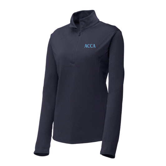 The ACCA Logo | Adult Embroidered Women's True Navy 1/4 Pullover
