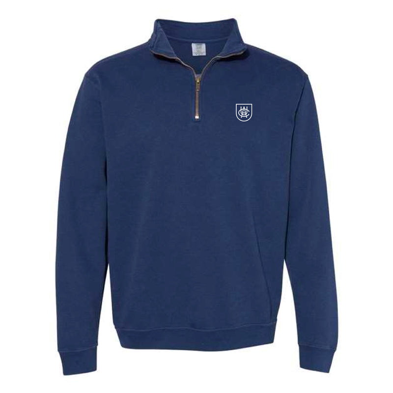 The ACU Logo | Embroidered True Navy 1/4 Zip Sweatshirt