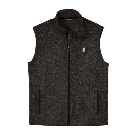 The ACU Logo | Embroidered Black Heather Sweater Vest