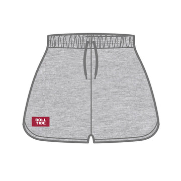 The Kristen Airy Lounge Shorts Roll Tide Woven Label | Youth Heather Grey
