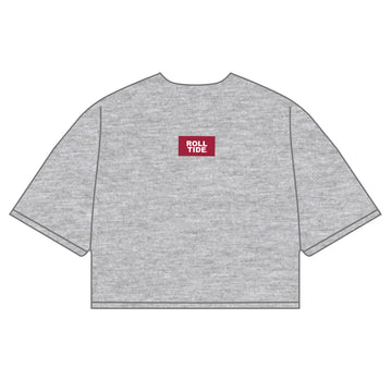 The Kristen Airy Tee Roll Tide Woven Label | Youth Heather Grey
