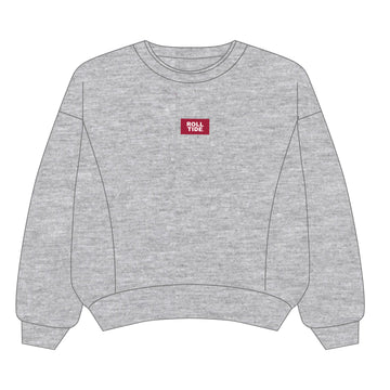 The Molly Corded Crew Roll Tide Woven Label | Heather Grey