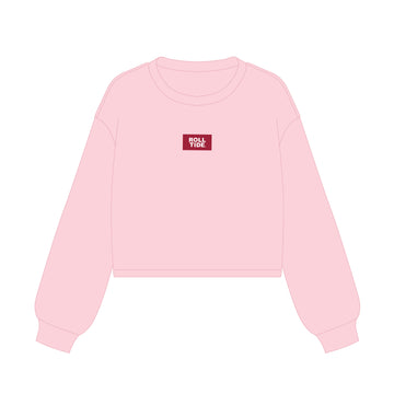 The Becca Boxy Crewneck Roll Tide Woven Label | Pink