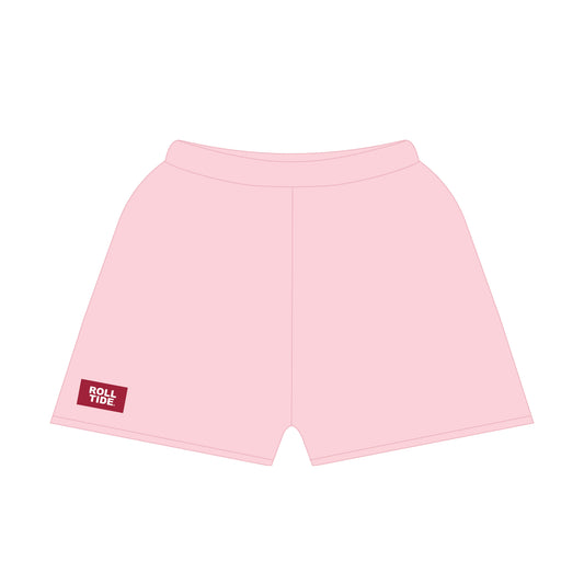 The Becca Boxy Shorts Roll Tide Woven Label | Pink