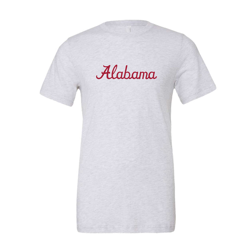 The Alabama Script Logo | White Fleck V-Neck