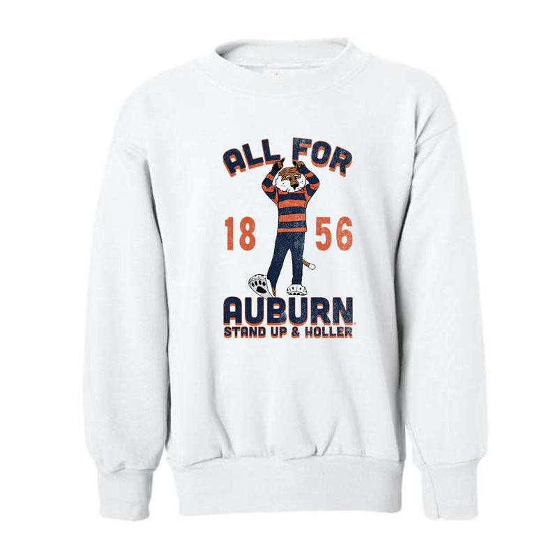 The All For Auburn Aubie | Youth White Sweatshirt