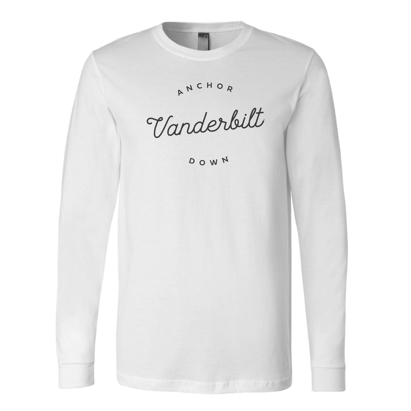 The Anchor Down Script Circle | White Long Sleeve