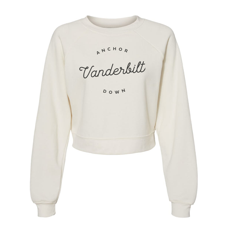 The Anchor Down Script Circle | Vintage White Sweatshirt