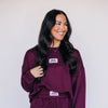 The Ava Airy Crewneck Hail State Woven Label | Deep Maroon