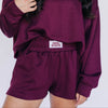 The Ava Airy Shorts Hail State Woven Label | Deep Maroon