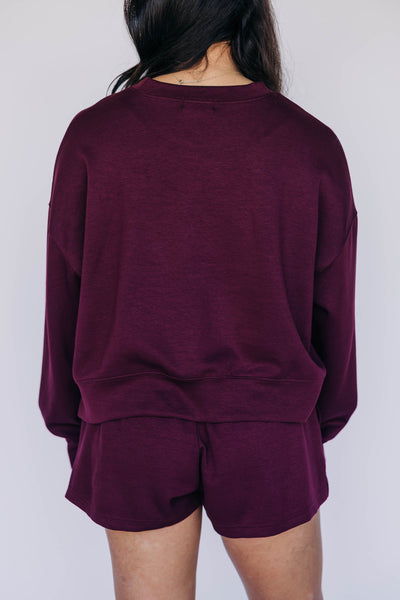 The Maroon Ava Airy Crewneck | Hail State Woven Label
