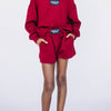 The Ava Airy Crewneck Woo Pig Sooie Woven Label | Youth Crimson