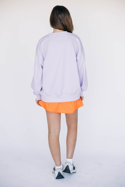 The Lavender Mallory Crewneck | Clemson Applique Arch