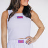 The Alli Ribbed Tank Fight Tigers Woven Label | Lavender