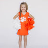 The Clemson University | Orange Power Stripe V-Neck Cheer Dress *LOGO MISPRINT*