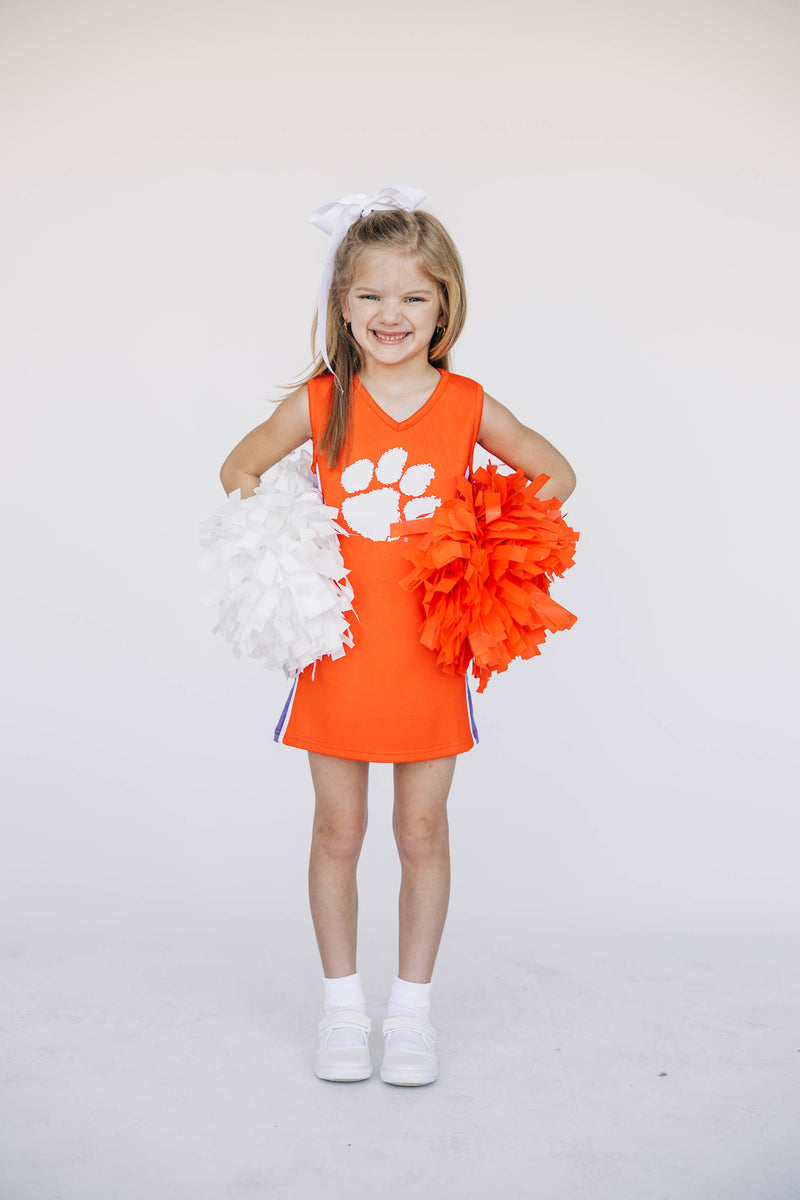 The Clemson University | Orange Power Stripe V-Neck Cheer Dress
