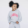 The Mallory Crewneck Alabama Applique | Youth Light Grey