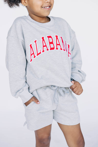 The Youth Light Grey Mallory Crewneck  | Alabama Applique Arch