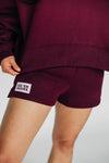 The Becca Shorts Gig 'Em Aggies Woven Label | Deep Maroon