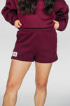 The Becca Shorts Gig 'Em Aggies Woven Label | Deep Maroon