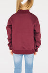 The Madi Varsity Mockneck A&M Applique | Youth Deep Maroon