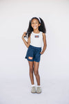 The Alli Ribbed Tank War Eagle Woven Label | Youth Bone