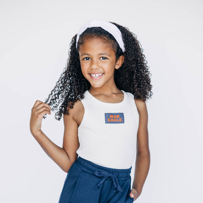 The YOUTH Bone Liz Ribbed Tank  | War Eagle Woven Label