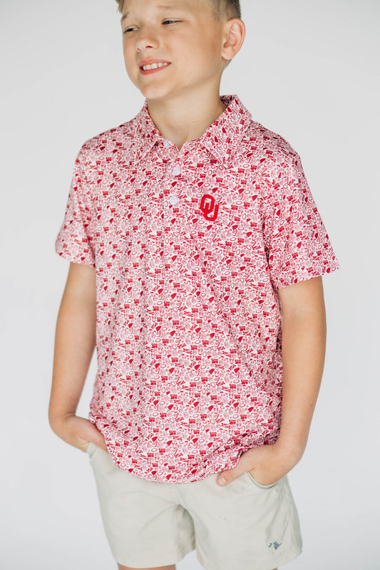 The James Polo Oklahoma Pattern | Youth Crimson