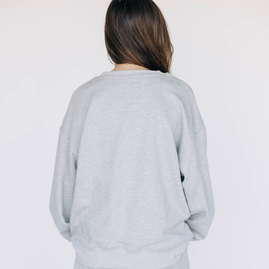 The Mallory Crewneck Arkansas Applique | Light Grey