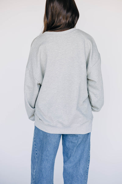 The Heather Grey Mallory Crewneck | Jax State Applique Arch