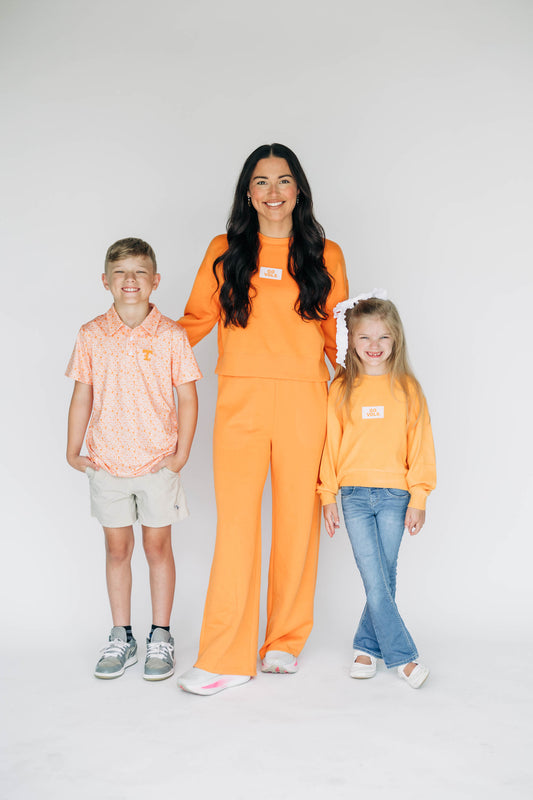 The Molly Corded Crew Go Vols Woven Label | Youth Bright Orange
