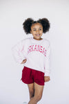 The Mallory Crewneck Arkansas Applique | Youth Light Pink
