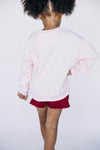 The Mallory Crewneck Arkansas Applique | Youth Light Pink