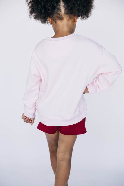 The Youth Light Pink Mallory Crewneck | Arkansas Applique Arch