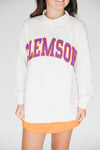 The Madi Classic Mockneck Clemson Applique | Ash