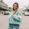 The Stripe Up The Band Mint | Sic 'Em Bears Woven Label
