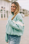 The Stripe Up The Band Mint | Sic 'Em Bears Woven Label