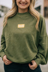 The Pat Neff Pullover Green | Sic 'Em Bears Woven Label