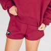 The Becca Shorts Spurs Up Woven Label | Deep Red