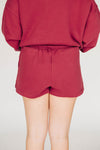 The Becca Shorts Spurs Up Woven Label | Deep Red
