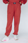 The Becca Joggers Wooo Pig Woven Label | Crimson
